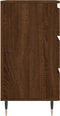vidaXL - Nachtkastje - 40x35x69 - cm - bewerkt - hout - bruin - eikenkleur