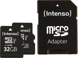 Intenso microSD kaart UHS-I Premium - 32GB - Klasse 10 - (2 stuks)