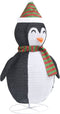 vidaXL - Kerstpinguïn - decoratief - LED - 60 - cm - luxe - stof