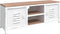 vidaXL - Tv-meubel - 110x30x40 - cm - ijzer - en - massief - vurenhout - wit