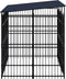 vidaXL - Hondenkennel - met - dak - 5,53 - m² - staal