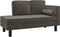 vidaXL - Chaise - longue - met - kussens - en - bolster - fluweel - donkergrijs