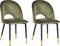 Set van 2 eetkamerstoelen MAGALIA Fluweel Olijfgroen
