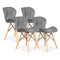 Fluwelen eetkamerstoelen grijs - Set van 4