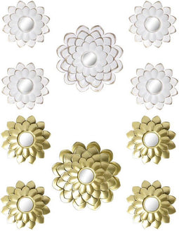 Set spiegels DKD Home Decor Spiegel Champagne Gouden Wit PP 2 Stuks (35 x 1,5 x 35 cm)