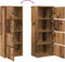 vidaXL - Boekenkast - 40x24x102 - cm - bewerkt - hout - oud - houtkleurig