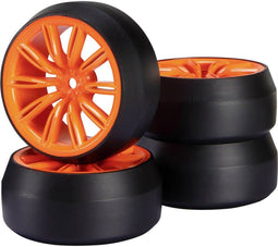 Reely 1:10 Straatmodel Complete wielen Drift 10-dubbelspaaks Signaalrood 1 stuk(s)