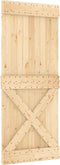 vidaXL - Schuifdeur - met - beslag - 85x210 - cm - massief - grenenhout