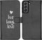 iMoshion Hoesje Geschikt voor Samsung Galaxy S21 FE Hoesje Met Pasjeshouder - iMoshion Design Softcase Bookcase - Zwart / Meerkleurig / Live Laugh Love