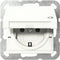 IP44 Wandcontactdoos met randaarde en klapdeksel Wit Mat