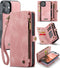 Caseme Geschikt voor iPhone 16 hoesje - Vintage 2 in 1 portemonnee - Roze