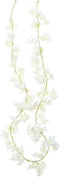 Kerstslingers met bloemen 6 st 180 cm wit