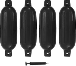 vidaXL - Bootstootkussens - 4 - st - 58,5x16,5 - cm - PVC - zwart