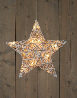 Anna's Collection - Batterijverlichting jute ster 40 cm warm wit