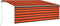 vidaXL - Luifel - met - rolgordijn, - LED - en - windsensor - 4x3 - m - oranje - en - bruin