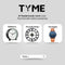 TYME Wandklok - Industrieel - Ø 60 cm - Zwart met goudkleurige wijzers