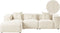 Hoekbank DOLVA Corduroy Off-white 3-zitter Rechterzijde