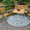 Tuintapijt - Rond - Zwart/Grijs - 180 x 180 cm