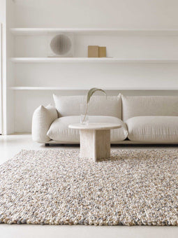 Brink en Campman - Brink en Campman Pebble Beach Beige Vloerkleed - 250x350 - Rechthoek - Hoogpolig,Structuur Tapijt - Modern - Beige, Meerkleurig
