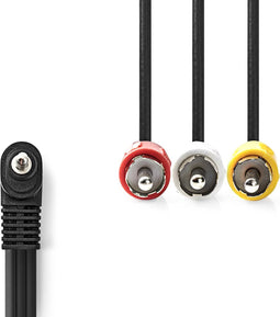 Nedis Audio-Videokabel - 3,5 mm Male - 3x RCA Male - Vernikkeld - 1.00 m - Rond - PVC - Zwart
