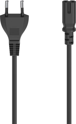 Hama Netsnoer - Euro-stekker 2-pol.-koppeling - 1,5 m - Zwart