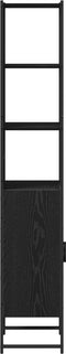 vidaXL - Badkamerkast - Zwart - Eiken - 33x33x185,5 - cm - Engineered - Wood