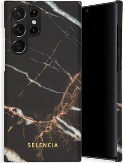 Selencia Hoesje Geschikt voor Samsung Galaxy S22 Ultra Hoesje - Selencia Maya Fashion Backcover - zwart