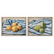 Schilderij Home ESPRIT Geel Blauw Wit Groen Fruit Mediterrane 60 x 2,5 x 45 cm (2 Stuks)