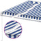 vidaXL - Luifel - handmatig - uittrekbaar - met - LED - 500x350 - cm - blauw - en - wit