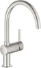 GROHE Minta - Keukenkraan - draaibare hoge C-uitloop - RVS (supersteel) - 35,6 cm