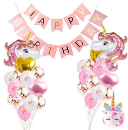 Unicorn Verjaardag Versiering Set - Feestartikelen 30 Stuks - Roze (30 stuks)