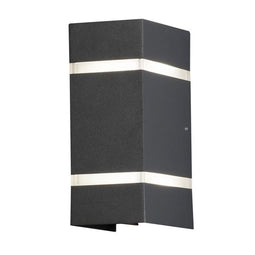 Konstsmide - Cremona PowerLED 230V wand flush 19,5cm antraciet - instelbare lichtbundels