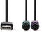 Nedis CCGP60830BK03 - USB naar PS/2 Adapterkabel - 30cm - Zwart