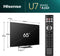 Hisense 65U7NQ - Ultra HD TV - Mini-LED PRO 144Hz Game Mode - Zwart (2024)
