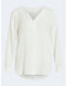 VILA VILUCY LS SHIRT - Doorknoop blouse - V-hals - M
