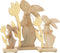 J-Line decoratie Konijn Bloem - hout - geel - large - paasdecoratie