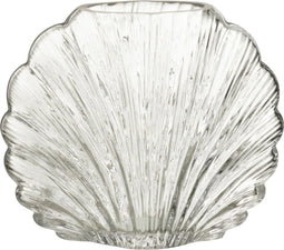 J-Line vaas Schelp - glas - transparant - small - 17 cm hoog