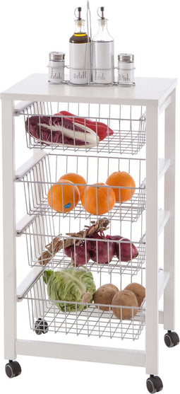 Arredamenti Italia GINGERONE - Keukentrolley - 4 Lades - Wit