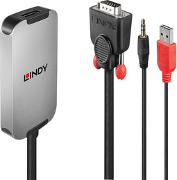 Lindy 38296 - AV Converter - Jackplug USB VGA 1920 x 1080 Pixel - Zwart Wit