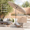 Coast Tuinparasol - Ø265 x 250 cm - Kantelbaar UV-Bestendig Blauw/Beige/Bruin