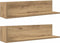 vidaXL - Wandschappen - 2 - st - 75x16,5x16,5 - bewerkt - hout - artisanaal - eiken