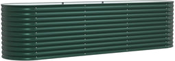 vidaXL - Tuinverhoging - Bed - Groen - 320x80x81 - cm - Gegalvaniseerd - Staal