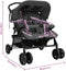 vidaXL - Tweelingkinderwagen - staal - donkergrijs