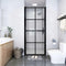 vidaXL - Douchedeuren - 81x195 - cm - gehard - glas - zwart