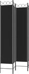 vidaXL - Kamerscherm - met - 4 - panelen - 200x200 - cm - stof - zwart