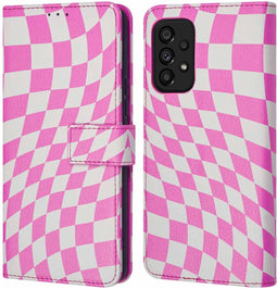 iMoshion Hoesje Geschikt voor Samsung Galaxy A53 Hoesje Met Pasjeshouder - iMoshion Design Bookcase smartphone - Roze / Retro Pink