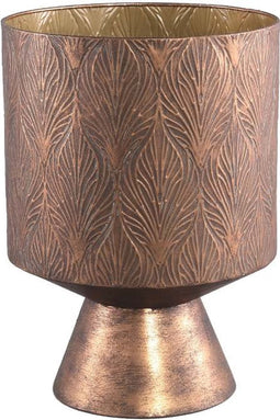 PTMD Vinde Ronde Bloempot - H42,5 x Ø30 cm - Metaal - Brons
