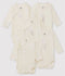 Petit Bateau Set van 5 Biologisch Katoenen Unisex Rompertjes - Maat 62 - Effen Wit (set van 5)