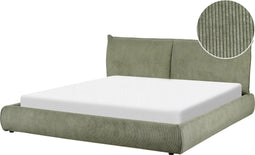 VINAY - Tweepersoonsbed - Groen - 180 x 200 cm - Corduroy