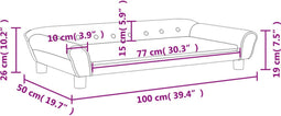 vidaXL Kinderbank 100x50x26 cm fluweel roze